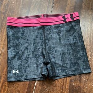Under Armour Women's Compression Shorts HeatGear Spandex Black Grey Pink Sz M